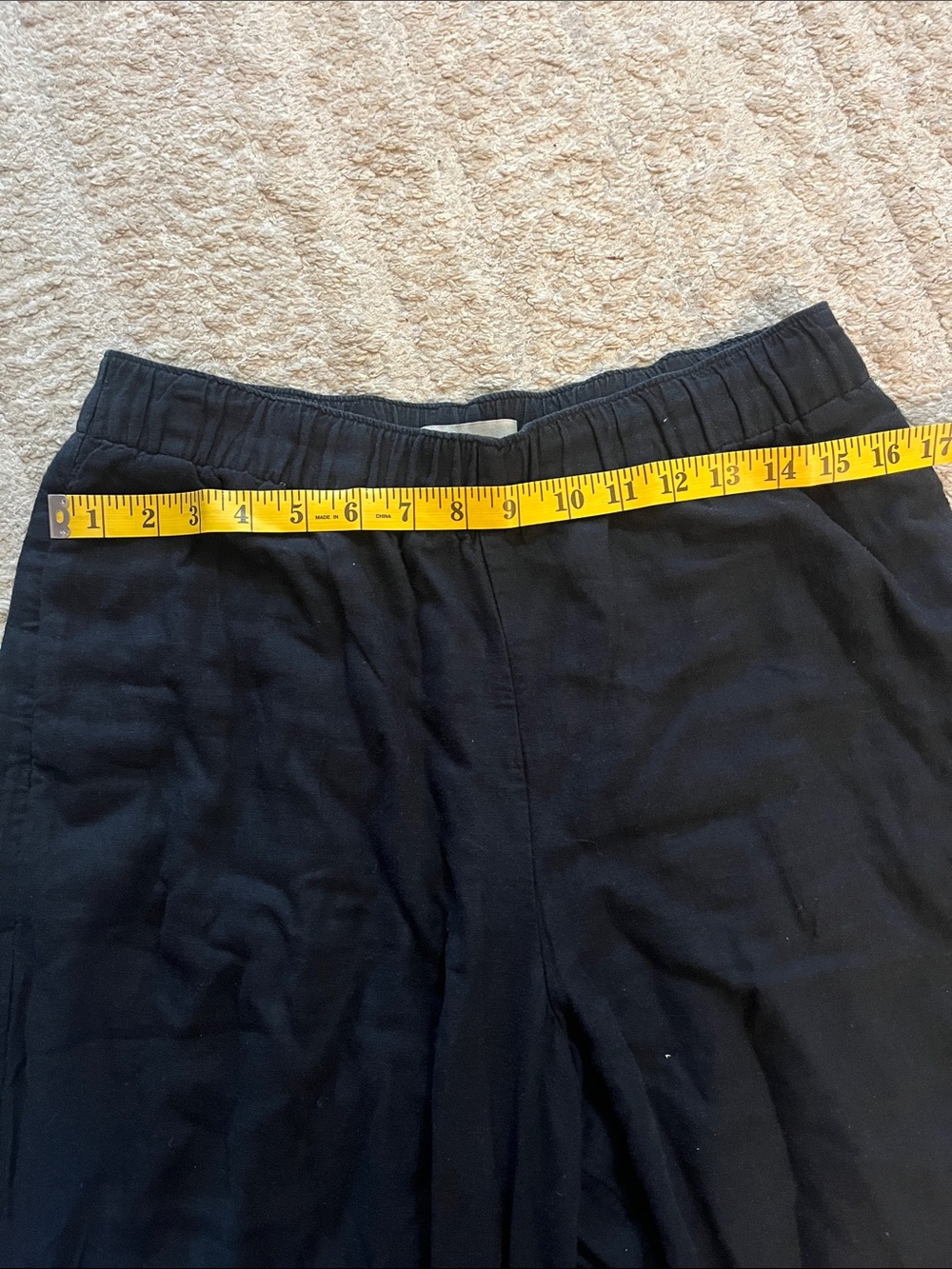Abercrombie and Fitch Black Relaxed Fit Linen-Blend Pull On Pants Medium - Picture 5 of 8